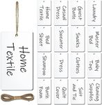 16 Pieces Acrylic Basket Tags Acrylic Organizer Hanging Labels for Storage Bins Writable Tags Display Label Marking Strung Tags Kitchen Pantry Labels Sign with Jute Twine for Baskets (White)