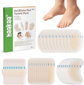 haakaa Gel Blister Pad Variety Pack – 36pcs Waterproof Gel Blister Bandages for Feet, Blister Pads for Heel & Toe Protection, Soft Cushions for Comfort & Prevention