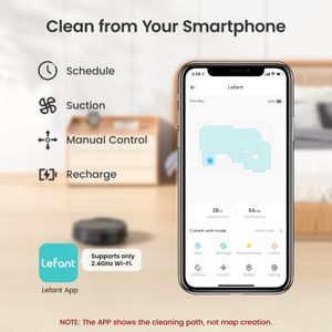 Lefant M210P Robot Vacuum Cleaner, Grey – 2200Pa, Alexa, Self-Charging, Pet Hair