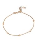 Carlton London 18Kt Rose Gold Plated Contemporary Charm Bracelet with in line square beads for Women