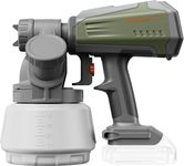 Tilswall Brushless Cordless Paint Sprayer Compatible with Dew 20V Battery (Battery Not Included), Easy Side-Fill, Electric HVLP Spray Paint Gun for House Painting, Furniture, Outdoor (Green, 1300 ml)