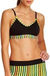Balanced Tech Printed Performance Seamless Sports Bra - Black Stripe - Medium