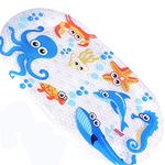 Kids Bath Mat Non-Slip Octopus Shower Mat Anti-Bacterial Anti Mould Shower Tub Mat Coloured Bathtub Mat for Babies Children Bathroom Cute Animals Pattern