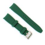 WAMD Curved End Silicone Rubber Watch Straps - 20mm, and 22mm Watch Straps for Watches. (Green, 20 mm)