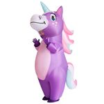 Spooktacular Creations Inflatable Costume, Full Body Unicorn Air Blow-up Deluxe Halloween Costume - Adult Size (Purple)