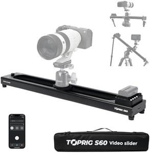 Accsoon Toprig 24''/60cm Camera Slider Motorized, Button and APP Control, Video Mode/Time-Lapse/Loop Mode/120° Panoramic for Video Shooting Photography Video Slider, Compatible with Gopro DSLR Camera