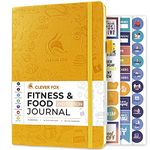 Clever Fox Fitness & Food Journal – Nutrition & Workout Planner for Women & Men – Diet & Gym Exercise Log Book with Calendars, Diet & Training Trackers - Undated, A5, Hardcover (Amber Yellow)