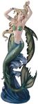 ICE ARMOR 27" H Green Mermaid Fairy on Wave Statue Fantasy Decoration Figurine Large Sculpture