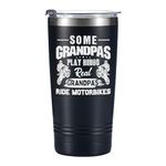 Motorcycle Gifts for Men, Tumbler Travel Coffee Mug, Dad Grandpa Motorbike Lover Biker Rider Father's Day, Christmas, Birthday, Stainless Steel 20oz/590ml - Real Biker Grandpa