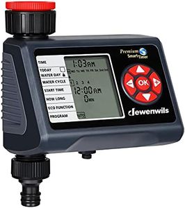 DEWENWILS Bewässerungscomputer, 4 Bewässerungsprogramme für Jede Zone, Garten Bewässerungsuhr, Automatische Bewässerung Zeitschaltuhr mit Regenverzögertem/Manuellem/Automatischem Modus für Rasen