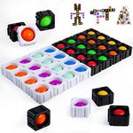POSMIA 32PCS Pop Blocks Fidget Toys for Kids - Pop Dimple Fidget Sensory Toys for Autistic Children, Bubble Fidget Building Blocks Anti-Anxiety Tools Autism Stress Reliever Puzzle Toy