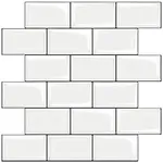 STICKGOO 10-Sheet White Subway Tile