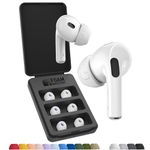 Foam Masters Memory Foam Ear Tips for AirPods Pro 1st & 2nd Gen | 3 Pairs | New Version 4.0 - Black Magic | Comfortable | Secure | Better Noise Cancellation | Replacement Buds (Medium, White)