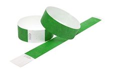 WristID Tyvek Paper Wristband Green Color Pack of 100 on Amazon