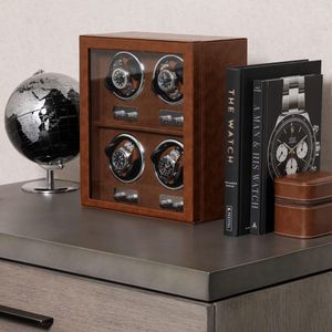 ROTHWELL 4 Watch Winder – Tan Leather Automatic Watch Storage