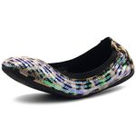 Ollio Women's Shoe Ballet Multi Color Spangle Comfort Flat Muticolored Size: 4.5 UK