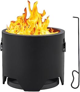 Yaheetech Foyer sans Fumée Brasero Extérieur avec Tisonnier Tapis Thermique Housse de Protection Couvercle Jardin Terrasse Camping Fête Noir Ø 40,5 cm