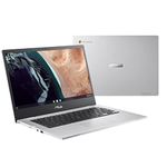 ASUS Chromebook CX1, 14" FHD NanoEdge Display, Intel Celeron N5100 Processor, 64GB eMMC, 4GB LPDDR4X RAM, Chrome OS, Transparent Silver, CX1400CKA-DH02-CB