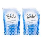 Amazon Brand - Presto! Glass & Household Cleaner | 2 Litre Refill Pouch | 1 L X 2 Packs | Suitable For Glass, Mirrors, Appliances Like Microwaves, Ceramic Tiles, Glazed Tiles, Granite