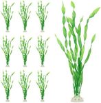 Zodaca Artificial Aquarium Plants for Fish Tanks and Aquariums (Green, 12 in, 10 Pack)