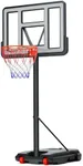 G GX9 Portable Outdoor Basketball Hoop Adjustable 4.8-10ft: Basketball Goal System for Kids, Teens & Adults in Backyard/Driveway/Indoor, 44 Inch Shatterproof Backboard and Stable Base