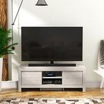 Galano Cubbot TV Unit - Entertainment Centre for up to 50" TV - TV Unit with 2 Drawers with Centre Shelf - TV Stand Cabinet for Living Room - Dusty Grey Oak