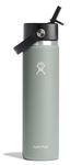 HYDRO FLASK - Water Bottle 709 ml (24 oz) - Vacuum Insulated Stainless Steel Water Bottle with Flex Straw Cap - BPA-Free - Wide Mouth - Agave