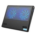 TECKNET Laptop Cooling Pad, 12"-16" Laptop Cooler with 2 Ultra Quiet Fans, Gaming Cooling Pad Stand, Adjustable Fans Speed, Ergonomic Comfort Gaming Notebook Laptop Cooling Tray