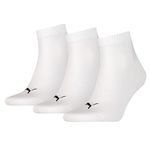 PUMA Unisex K-rey-pu502w2h 3p Quarter Plain Sock, White (White), 3 5 UK, White, 2.5-5 UK