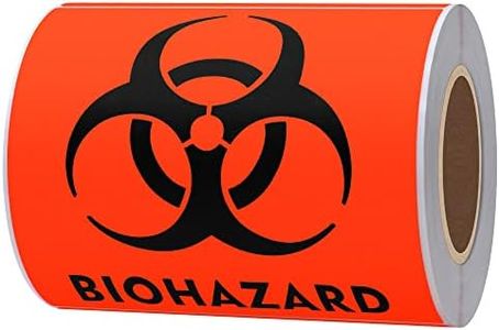 Hybsk 100 PCS Biohazard Labels Warning Sign 4 x 4 inch Fluorescent Red-Orange Hazardous Stickers for Hospital Waste Containers (Biohazard)