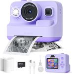 Camera Instant Print, 1080P Kids Digital Camera with Printer Paper, Christmas Birthday Gift for Girls (Purple)