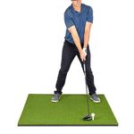 GoSports Golf Hitting Mat | PRO 5x4 Artificial Turf Mat for Indoor/Outdoor Practice | Includes 3 Rubber Tees