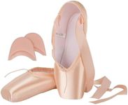 Asyusyu Pointe Shoes with Silicone Toe Pads Satin Ballet Dance Shoes for Girls Women-9 UK Pink