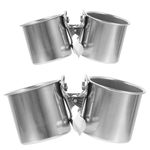 POPETPOP 2pcs Stainless Steel Bird Bowl Parrot Feeding Cups Steel Coop Cup Cage Hanging Bowl Bird Feeder Bowls Parrot Feeder Cup Pet Accessories Parrot Stainless Feeding Tray to Feed