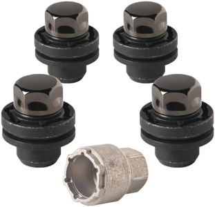 Farad GalaxyLock 382/MX Black Chromed Lug nut Wheel-Locks Kit Suitable for Toyota Camry (M12 X 1.5 Thread Size) - Set of 4 Lug Nuts + 1 Key