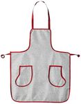 Amazon Brand - Solimo Jute Apron with 2 Front Pockets | Apron for Chef/Housewife | Water Resistant (Silver)