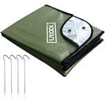 UTOOL Survival Emergency Blanket, Waterproof Insulated Tarp, Reflective Blanket Tarp, Survival Space Blankets, 3-ply Large Heavy Duty Thermal Blanket for Hiking, Camping, Army Green