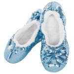 Pale Blue Ballerina Bling Snoozies Large (UK 6-7) - Sherpa Fleece Slippers Cosy Foot Coverings