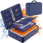 DocSafe 5200°F Document Organizer with Lock,Upgraded Heat Insulated Fireproof＆Waterproof Box 8 Layers File Organizer,Portable Home Travel Safe Storage for Important Documents, Files,Blue