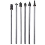 Rotary File, Rotary Bit Set, Port and Polish kit Cylinder Head Porting Tools 6pcs Tungsten Carbide Aluminum Rotary Files Burr Set 6mm Shank 10mm Cutting Diameter with High Abrasion Resistance