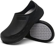 Chef Shoes for Men Nonslip Water Proof Work Shoes Mens Clogs Comfortable Nursing Nurse Shoes for Gardener Men Indoor and Outdoor for Kitchen Office Seaside-Zapatos de Cocina para Hombres, Black, 9.5