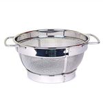 Colourtales 304 Food Grade Stainless Steel Round Basket Colander Fruits Vegetable Strainer Wire Mesh Filter (17 cm Dia)