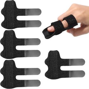 4pcs Finger Splints,Finger Support Brace Finger Splint Broken Finger Stabilizer for Straightening Arthritis Fingers Broken and Strained Arthritis H HOME-MART (Black)