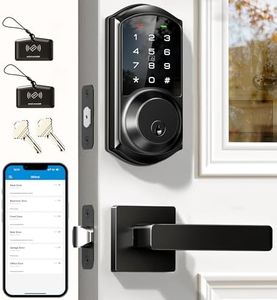 Veise Smart Locks with 2 Lever Handle Set, App Control, Keyless Entry Door Lock, Electronic Digital Touchscreen Keypad, Deadbolt Smart Lock for Front Door, Auto Lock, Easy Installation, Matte Black