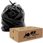 55 Gallon Trash Bags (3 MIL) - 100 Count Large 36x52 IN Thick Garbage Bags - Multipurpose Trash Can Liners for Contractors, Home Kitchen & Industrial Use (Made in USA)