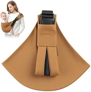 Baby Sling Carrier, Ergonomic Toddler Sling with 3D Breathable Mesh & Padded Shoulder Strap, Deep Wide Seat with Lumbar Support, Adjustable Fit for 6–48 Months, Holds Up to 44 lbs (Brown)