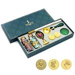 Supvox® Wax Seal Stamp Kit, Wax Seal Kit, Seal Stamp Kit, Wax Seal Stamp with Sealing Wax Beads, Candles, Wax Melting Spoon, Wooden Handle Stamp For Craft, Fine Gift Box (Love)