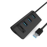 USB 3.0 HUB, Cateck Bus-Powered USB 3.0 3-Port Aluminum Hub with 2-Slots Card Reader Combo for iMac, MacBook Air, MacBook Pro, MacBook, Mac Mini, PCs and Laptops, Black