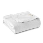 Whisper Organics 100% Organic Cotton Blanket - Woven Cotton Blanket - Breathable Large Blanket for Bed - GOTS Fairtrade Certified Organic Bed Blanket, 90''x90'' (White, FullQueen)