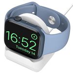 MoKo Charger Stand Compatible with Apple Watch Ultra 2/Ultra/SE/Series 9/8/7/6/5/4/3/2/1, Durable Silicone Charging Dock Holder, Support Nightstand Mode for iWatch Series 49/45/44/42/41/40/38mm, White